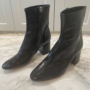 Zara Patent Leather Ankle Boots